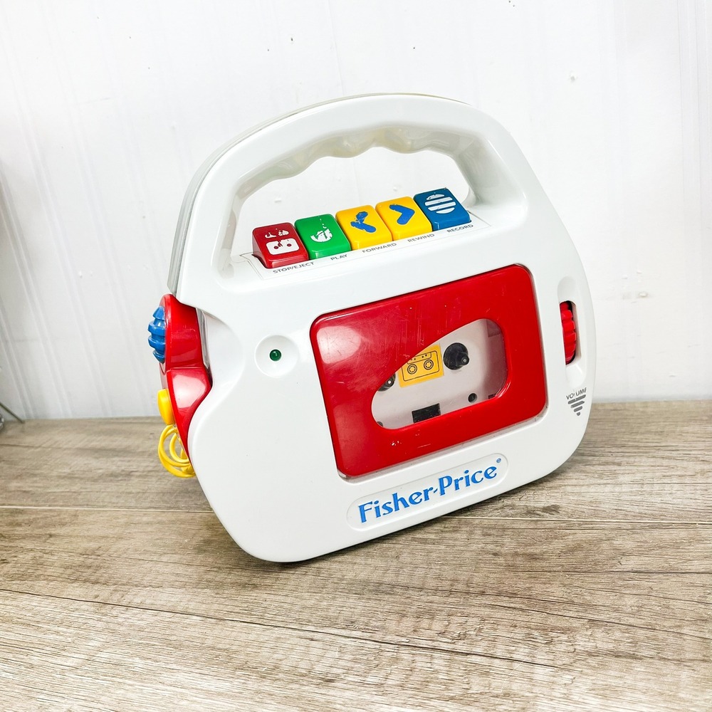 Vintage Fisher Price Cassette Tape Recorder Player with Microphone White 8003824